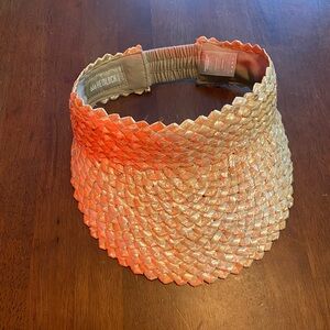 Hemlock Hat Co One Size Capri Straw & Linen Honeycomb Tan Woven Visor Hat